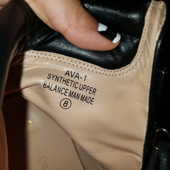 Black Pointed Toe High Heel Leather Ankle Booties sz 8 - Picture 5 of 7